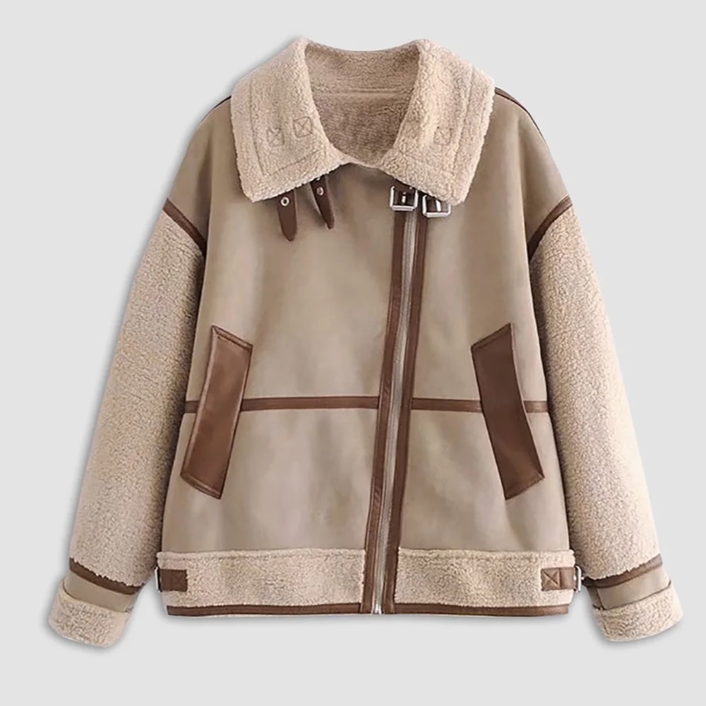 NWT Commense Women’s Faux Shearling Leather Coat